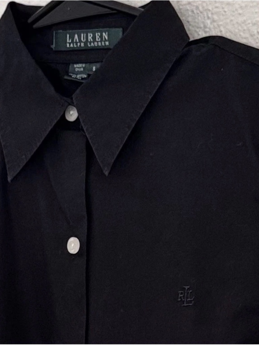 Lauren Ralph Lauren women’s S Black Dress Shirt with Subtle Logo